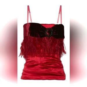 Dolce & Gabbana Silk feather bustier top